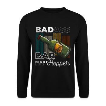 Party Drunk Fun - Unisex Sweatshirt - black - Front - Alina (178cm) & Michal (187cm)