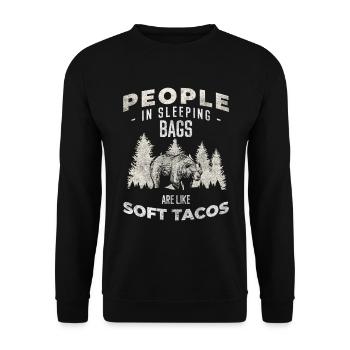 Bear Wilderness Polar Bear Hunting - Unisex Sweatshirt - black - Front - Alina (178cm) & Michal (187cm)