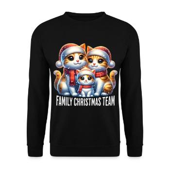 Family Christmas Team Cats Christmas - Unisex Sweatshirt - black - Front - Alina (178cm) & Michal (187cm)
