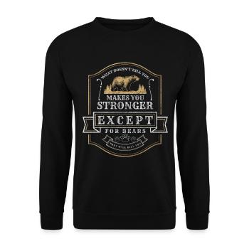 Bären Wild Tatze Jagd - Unisex Pullover - Schwarz - Vorne - Alina (178cm) & Michal (187cm)