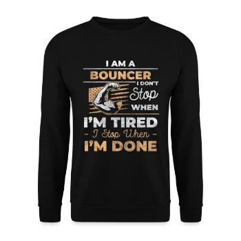 Security Schutz Breit Muskeln - Unisex Pullover - Schwarz - Vorne - Alina (178cm) & Michal (187cm)