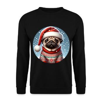 Mignon Carlin Chapeau de Noël Flocon de Neige - Sweat-shirt Unisexe - noir - Devant - Alina (178cm) & Michal (187cm)