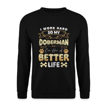Doberman pedigree dog protection guard protection - Unisex Sweatshirt - black - Front - Alina (178cm) & Michal (187cm)