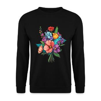 Bouquet Flowers Blossoms - Unisex Sweatshirt - black - Front - Alina (178cm) & Michal (187cm)