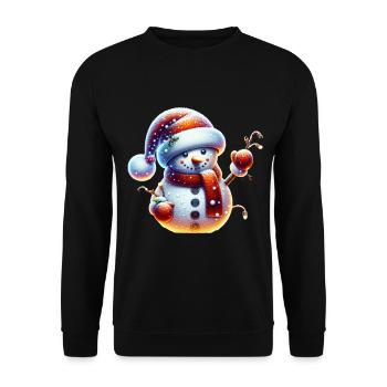 Snowman Funny Fairy Lights Snowballs - Unisex Sweatshirt - black - Front - Alina (178cm) & Michal (187cm)