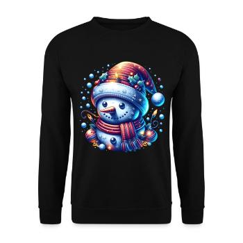 Snowman Fairy Lights Snow Xmas Christmas - Unisex Sweatshirt - black - Front - Alina (178cm) & Michal (187cm)