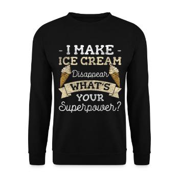 Eiscreme Eiskugel Eisverkäufer Frozen Yogurt - Unisex Pullover - Schwarz - Vorne - Alina (178cm) & Michal (187cm)