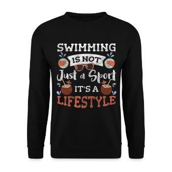 Swimming Swimming Pool Endurance Swimming Instructor - Unisex Sweatshirt - black - Front - Alina (178cm) & Michal (187cm)