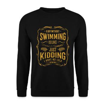 Pool Swimming pool Crawl Outdoor pool - Unisex Sweatshirt - black - Front - Alina (178cm) & Michal (187cm)