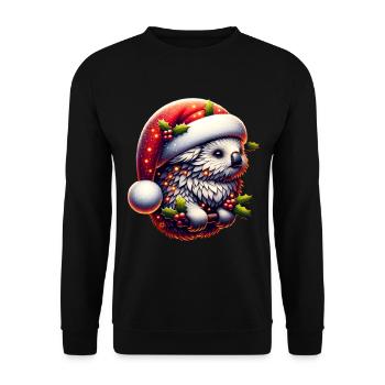 Weihnachts Koala - Unisex Pullover - Schwarz - Vorne - Alina (178cm) & Michal (187cm)