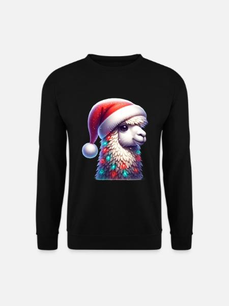 Lama Nikolaus - Unisex Pullover - Schwarz