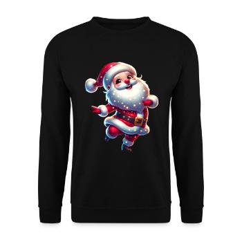 Funny Santa Claus Dancing Christmas - Unisex Sweatshirt - black - Front - Alina (178cm) & Michal (187cm)