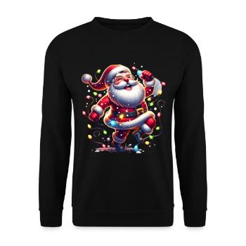 Weihnachtsmann Tanzt - Unisex Pullover - Schwarz - Vorne - Alina (178cm) & Michal (187cm)