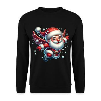 Santa Claus Snowballs - Unisex Sweatshirt - black - Front - Alina (178cm) & Michal (187cm)