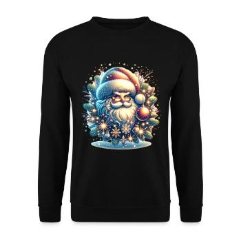 Christmas Santa Claus - Unisex Sweatshirt - black - Front - Alina (178cm) & Michal (187cm)