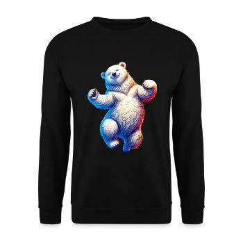 Ours polaire Noël Noël Hiver - Sweat-shirt Unisexe - noir - Devant - Alina (178cm) & Michal (187cm)