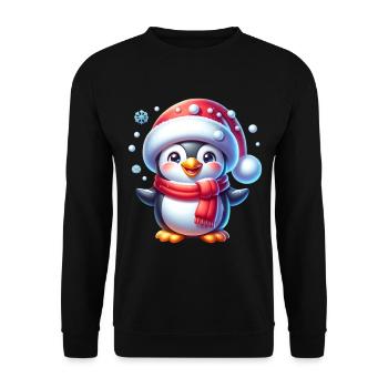 Christmas Penguin Christmas Christmas Xmas - Unisex Sweatshirt - black - Front - Alina (178cm) & Michal (187cm)