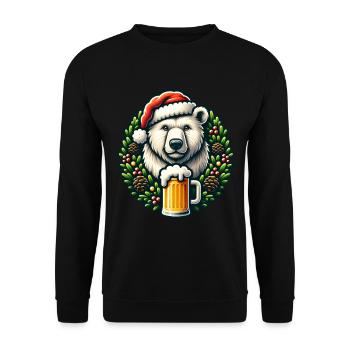 Christmas Polar Bear Beer Christmas Christmas Xmas - Unisex Sweatshirt - black - Front - Alina (178cm) & Michal (187cm)