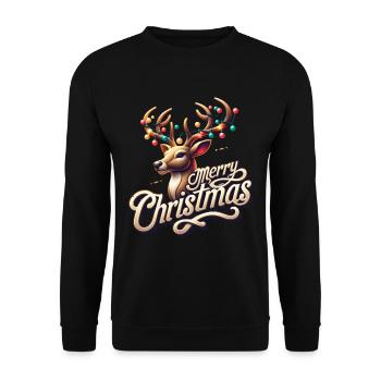 Joyeux Noël Renne Noël - Sweat-shirt Unisexe - noir - Devant - Alina (178cm) & Michal (187cm)
