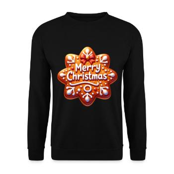 Merry Christmas Gingerbread Star Gingerbread - Unisex Sweatshirt - black - Front - Alina (178cm) & Michal (187cm)