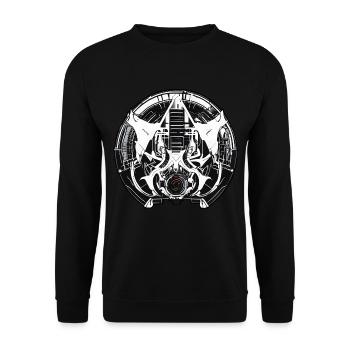 Techno Hardstyle Strahlen - Unisex Pullover - Schwarz - Vorne - Alina (178cm) & Michal (187cm)