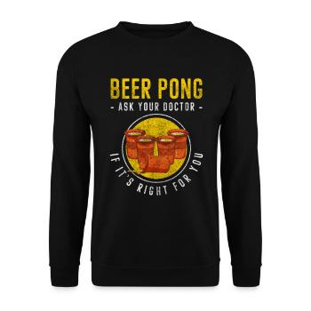 Beer Pong Alcohol Drinking - Unisex Sweatshirt - black - Front - Alina (178cm) & Michal (187cm)