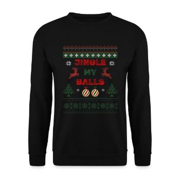 Jingle meine Eier - Unisex Pullover - Schwarz - Vorne - Alina (178cm) & Michal (187cm)