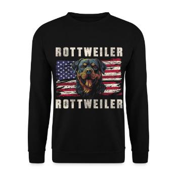 Rottweiler Guard Dog Lover Stark - Unisex Sweatshirt - black - Front - Alina (178cm) & Michal (187cm)