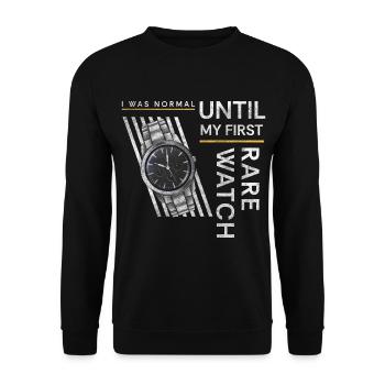 Uhrensammler Lifestyle Zeit Oldschool - Unisex Pullover - Schwarz - Vorne - Alina (178cm) & Michal (187cm)