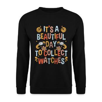 Montre-bracelet Bijoux de collection - Sweat-shirt Unisexe - noir - Devant - Alina (178cm) & Michal (187cm)