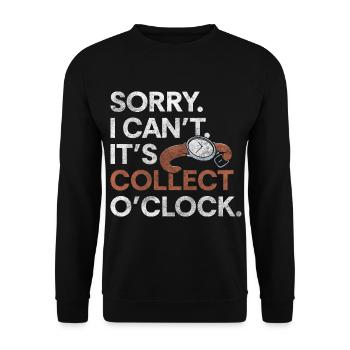 Uhr Sammler Zeit Oldschool - Unisex Pullover - Schwarz - Vorne - Alina (178cm) & Michal (187cm)