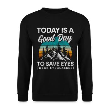 Glasses Jewelry Lifestyle Optometry - Unisex Sweatshirt - black - Front - Alina (178cm) & Michal (187cm)