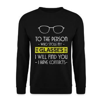 Spectacle wearer short-sighted luxury face - Unisex Sweatshirt - black - Front - Alina (178cm) & Michal (187cm)