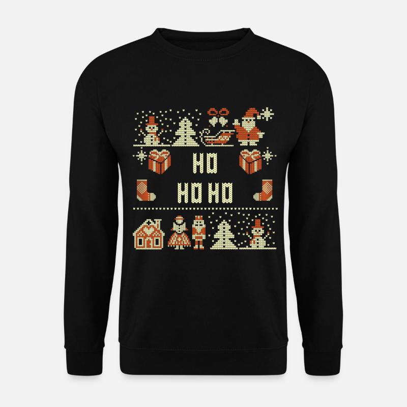 Ho Ho Ho Weihnachten Weihnachtsschlitten - Unisex Pullover - Schwarz