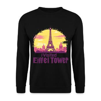 Tour eiffel à Paris - Sweat-shirt Unisexe - noir - Devant - Alina (178cm) & Michal (187cm)