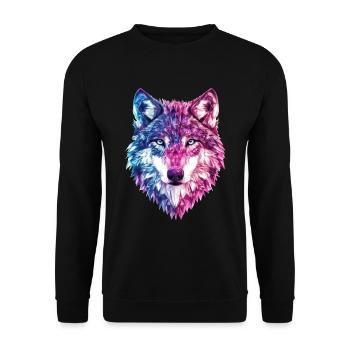 Wolf Crystals Fantasy - Unisex Sweatshirt - black - Front - Alina (178cm) & Michal (187cm)