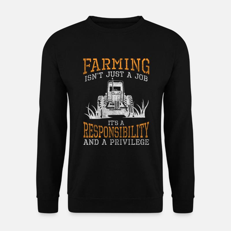 Bauer Bauernhof Mistgabel Berufung - Unisex Pullover - Schwarz