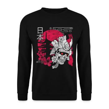 Orient Fabelwesen Katana Nerd - Unisex Pullover - Schwarz - Vorne - Alina (178cm) & Michal (187cm)