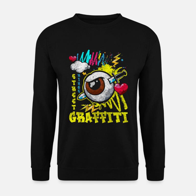 Graffiti Malerei Mode Einzigartig - Unisex Pullover - Schwarz