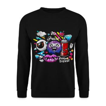 Sprayer Colorful Neon - Unisex Sweatshirt - black - Front - Alina (178cm) & Michal (187cm)