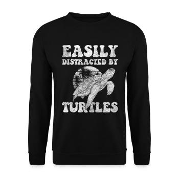 Schildkröten Meer Meeresbewohner Langsam - Unisex Pullover - Schwarz - Vorne - Alina (178cm) & Michal (187cm)