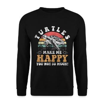 Turtle Sea Creatures Environmentalist - Unisex Sweatshirt - black - Front - Alina (178cm) & Michal (187cm)
