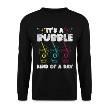 Boba Getränk Sirup To-Go Getränk - Unisex Pullover - Schwarz - Vorne - Alina (178cm) & Michal (187cm)