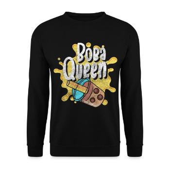 Boba Tea Boules à thé en paille - Sweat-shirt Unisexe - noir - Devant - Alina (178cm) & Michal (187cm)
