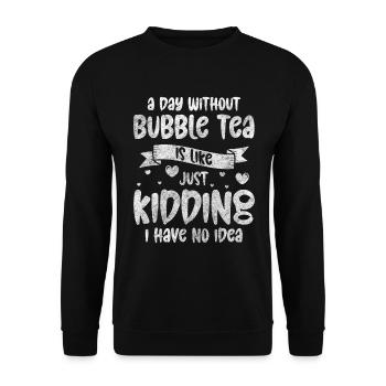 Thé Boba Kawaii - Sweat-shirt Unisexe - noir - Devant - Alina (178cm) & Michal (187cm)