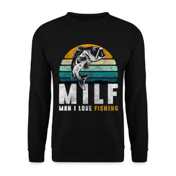 Fishing Pike Trip Perch - Unisex Sweatshirt - black - Front - Alina (178cm) & Michal (187cm)
