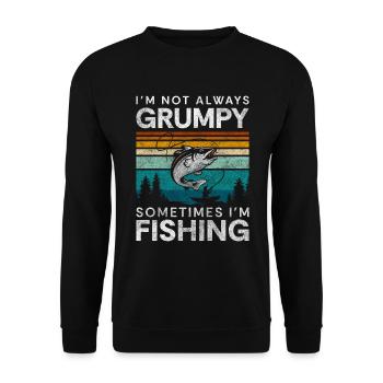 Angler Hobby Trip Lure - Unisex Sweatshirt - black - Front - Alina (178cm) & Michal (187cm)