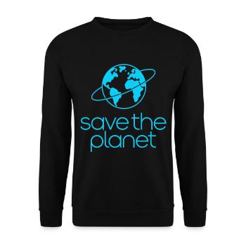 Save the Planet Erde Umweltaktivisten - Unisex Pullover - Schwarz - Vorne - Alina (178cm) & Michal (187cm)