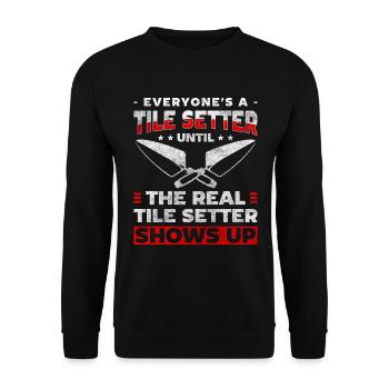 Flooring Crafts Specialising in Men - Unisex Sweatshirt - black - Front - Alina (178cm) & Michal (187cm)