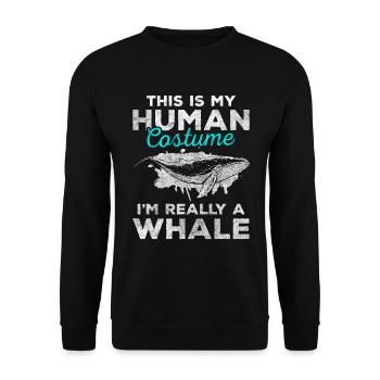 Wale Meeresbewohner See - Unisex Pullover - Schwarz - Vorne - Alina (178cm) & Michal (187cm)
